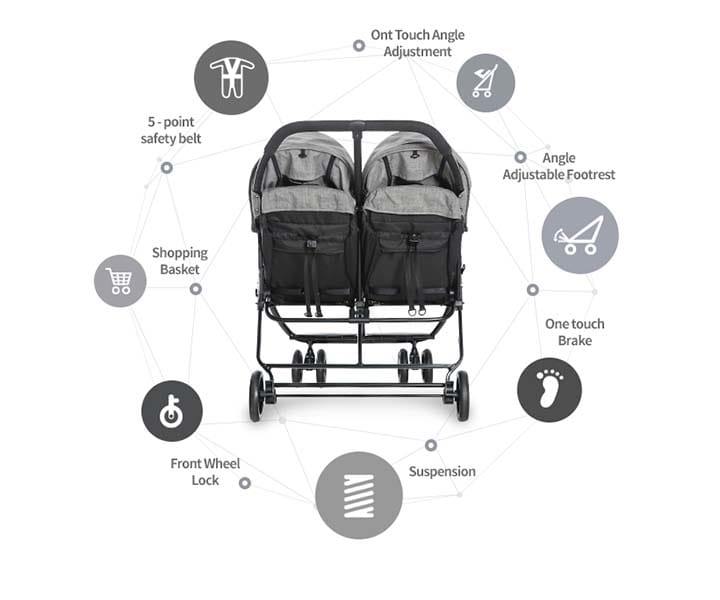 Xe đẩy đôi Fedora T2 21 Xe Day Doi Fedora T2 (2)