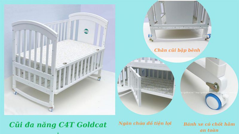Cũi giường đa năng Goldcat + C4T Plus 16 cui giuong da nang goldcat c4t plus 3 shopcon