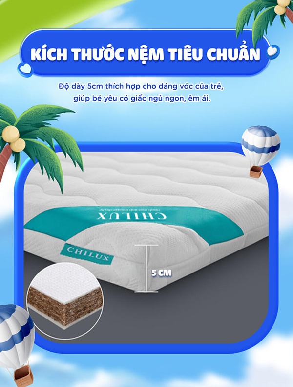 Nệm xơ dừa Chilux tặng ga 13 nem xo dua chilux tang ga 6 shopcon