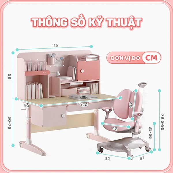 Bàn học Chilux Smart S 13 ban hoc chilux smart s 2 shopcon