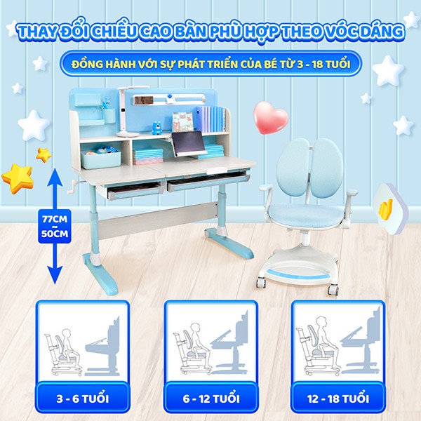 Bàn học Chilux Smart S 19 ban hoc chilux smart s 6 shopcon