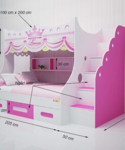 Giường Tầng Công Chúa Cho Bé Gái Kt