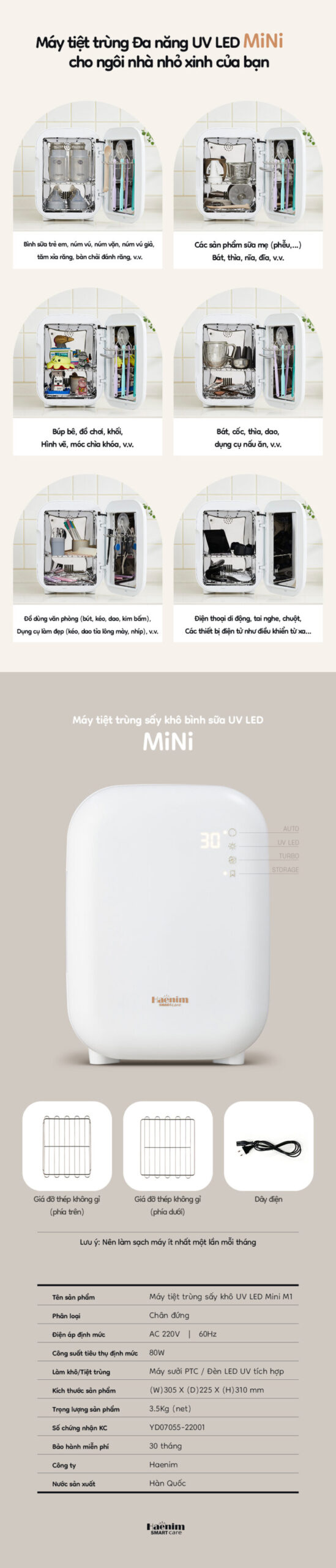 may tiet trung haenim uv led smart mini say kho 1 scaled shopcon